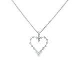 14k White Gold .50ct F SI1 Round Diamond Heart Pendant